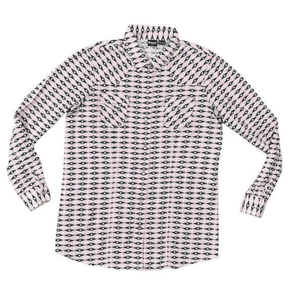 Cruel Girl Pink Snap Button-Up 100% Cotton Shirt, 2XL Girls Western Long Sleeve - Picture 1 of 8